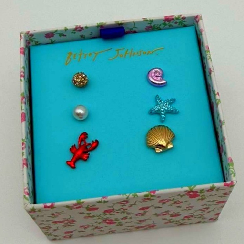 Betsey Johnson Seabed Critters Pave Crystal Ring - Blue & Green‎ - NWT